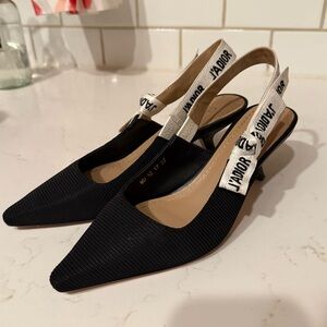Dior J’Adior Black Slingback Pumps